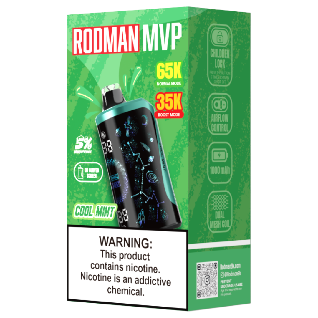 Cool Mint RODMAN MVP 65K Puffs Disposable Vape - $24.95 Cool Mint RODMAN MVP 65K Puffs Disposable Vape - $24.95