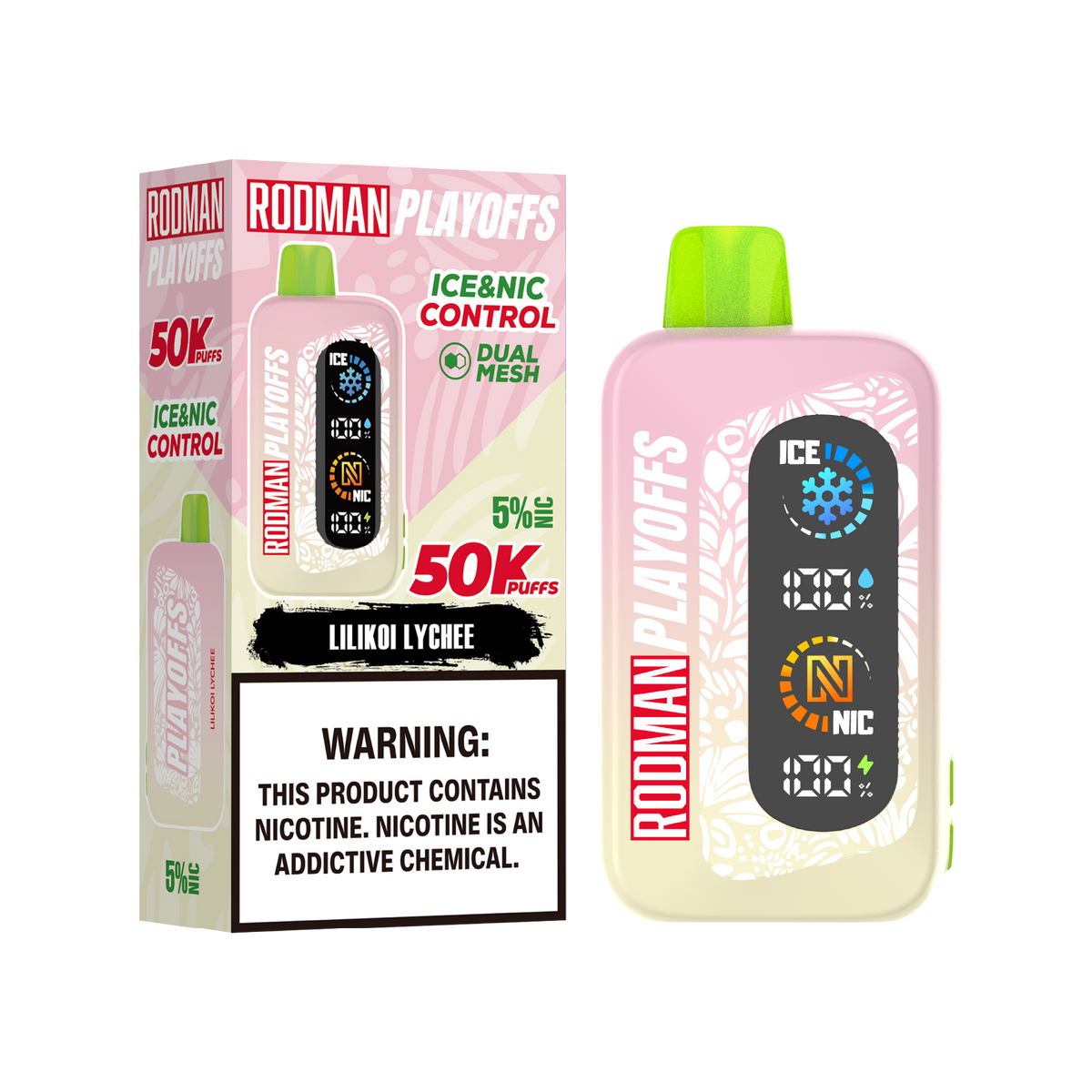 Lilikoi Lychee RODMAN Playoffs 50K Puffs Disposable Vape