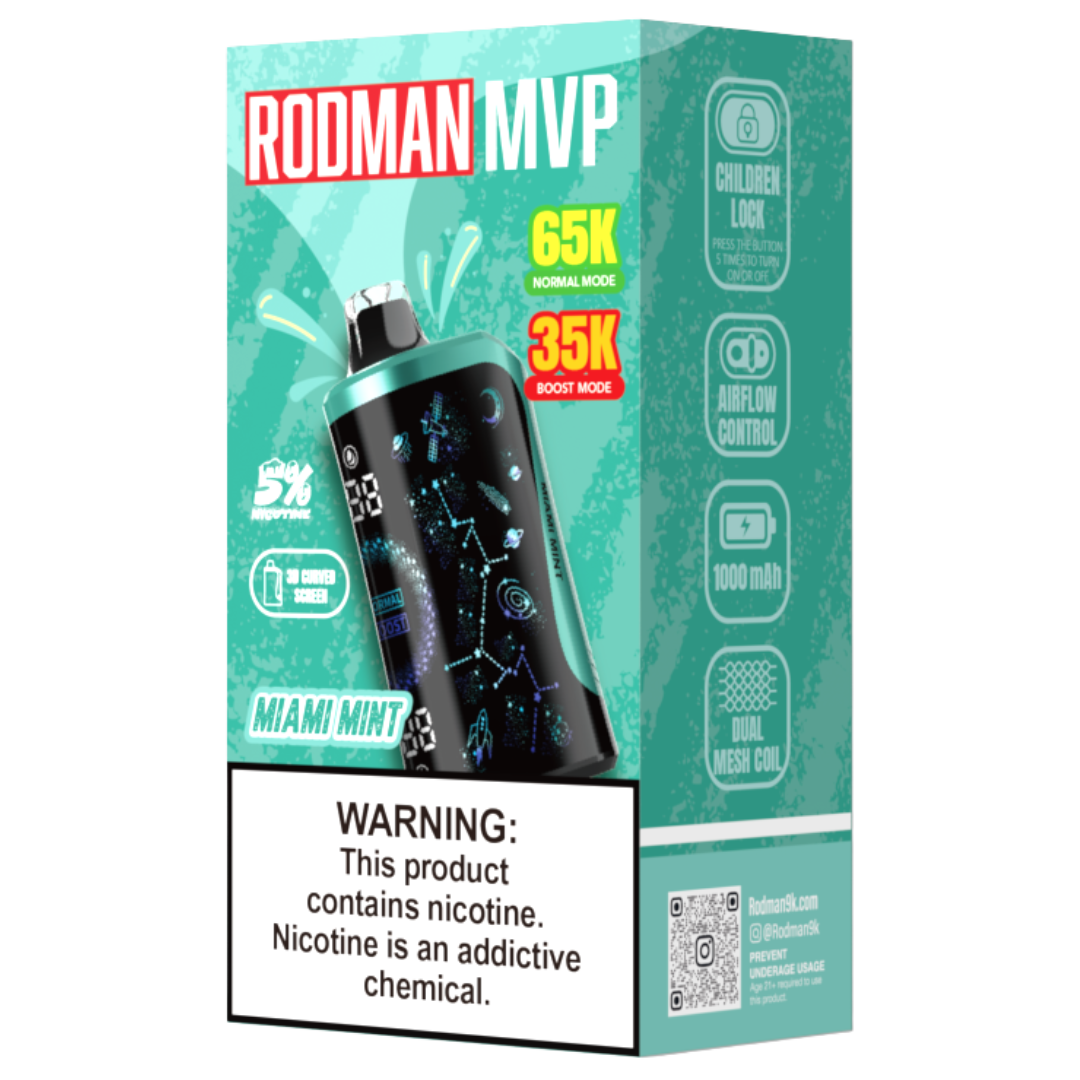 Miami Mint RODMAN MVP 65K Puffs Disposable Vape - $24.95 Miami Mint RODMAN MVP 65K Puffs Disposable Vape - $24.95