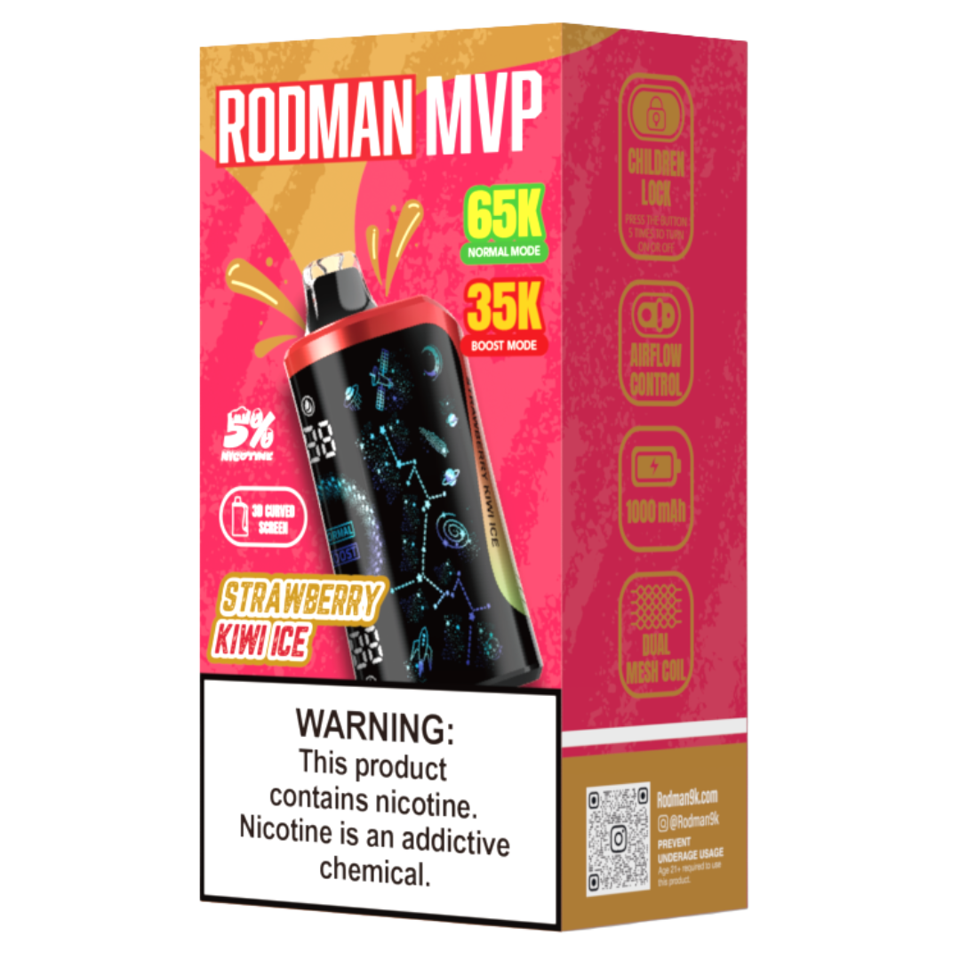 Strawberry Kiwi Ice RODMAN MVP 65K Puffs Disposable Vape - $24.95 Strawberry Kiwi Ice RODMAN MVP 65K Puffs Disposable Vape - $24.95