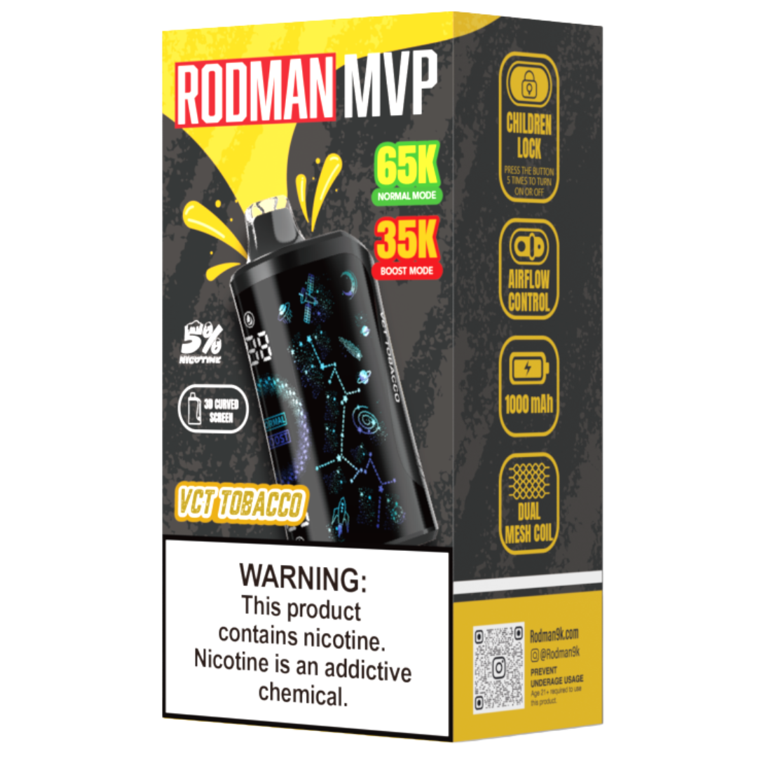 VCT Tobacco RODMAN MVP 65K Puffs Disposable Vape - $24.95 VCT Tobacco RODMAN MVP 65K Puffs Disposable Vape - $24.95