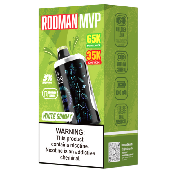 White Gummy RODMAN MVP 65K Puffs Disposable Vape