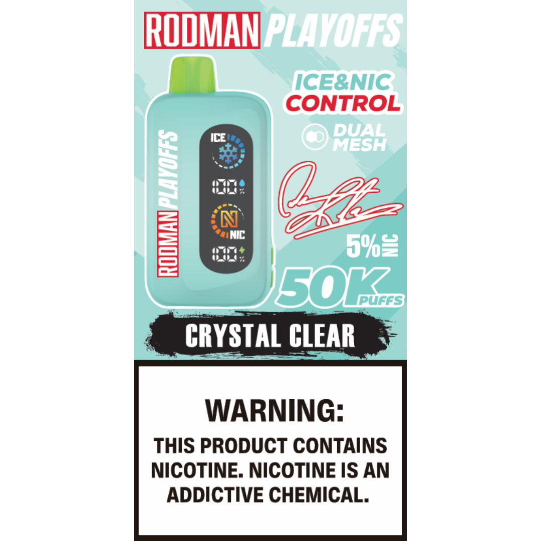 Crystal Clear RODMAN Playoffs 50K Puffs Disposable Vape - $19.95 Crystal Clear RODMAN Playoffs 50K Puffs Disposable Vape - $19.95