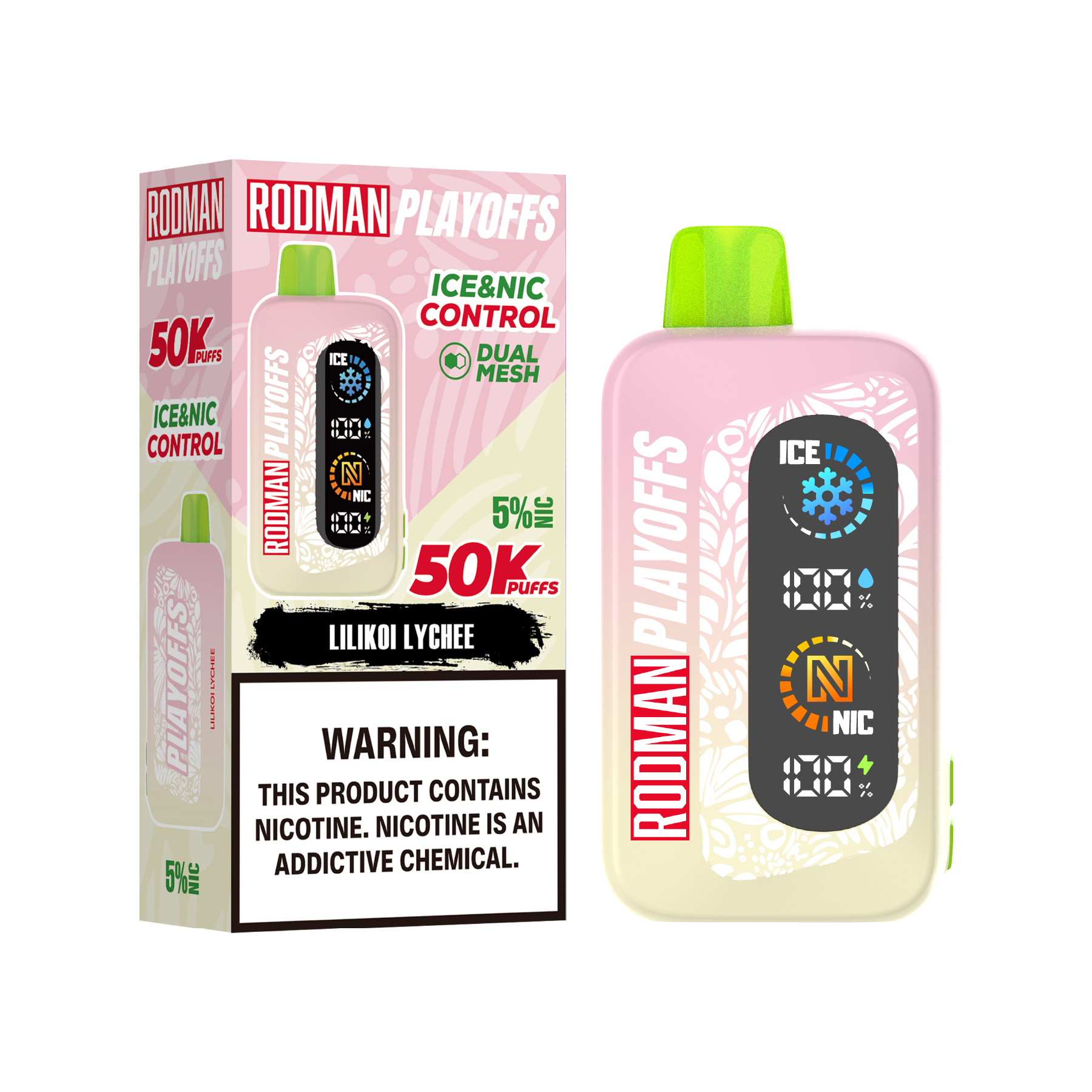 Lilikoi Lychee RODMAN Playoffs 50K Puffs Disposable Vape