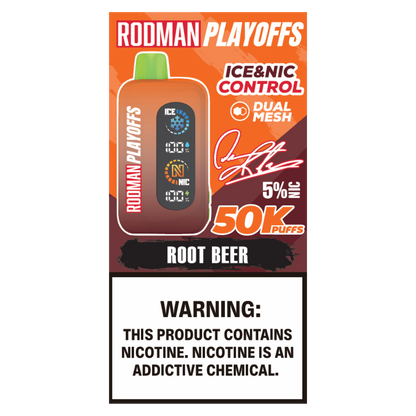 Root Beer RODMAN Playoffs 50K Puffs Disposable Vape - $19.95 Root Beer RODMAN Playoffs 50K Puffs Disposable Vape - $19.95