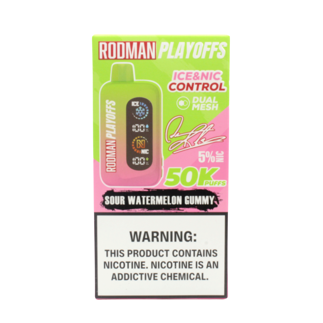 Sour Watermelon Gummy RODMAN Playoffs 50K Puffs Disposable Vape - $19.95 Sour Watermelon Gummy RODMAN Playoffs 50K Puffs Disposable Vape - $19.95