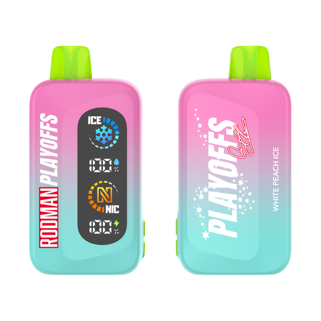 White Peach Ice RODMAN Playoffs Zero Nicotine Disposable Vape